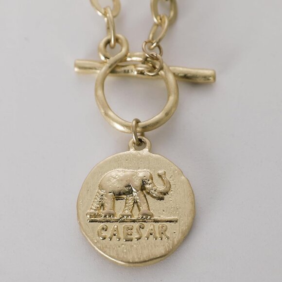 Women Worn Gold & Sliver 18 Inch Chain Pendant Toggle Jewelry Necklace - Picture 5 of 6